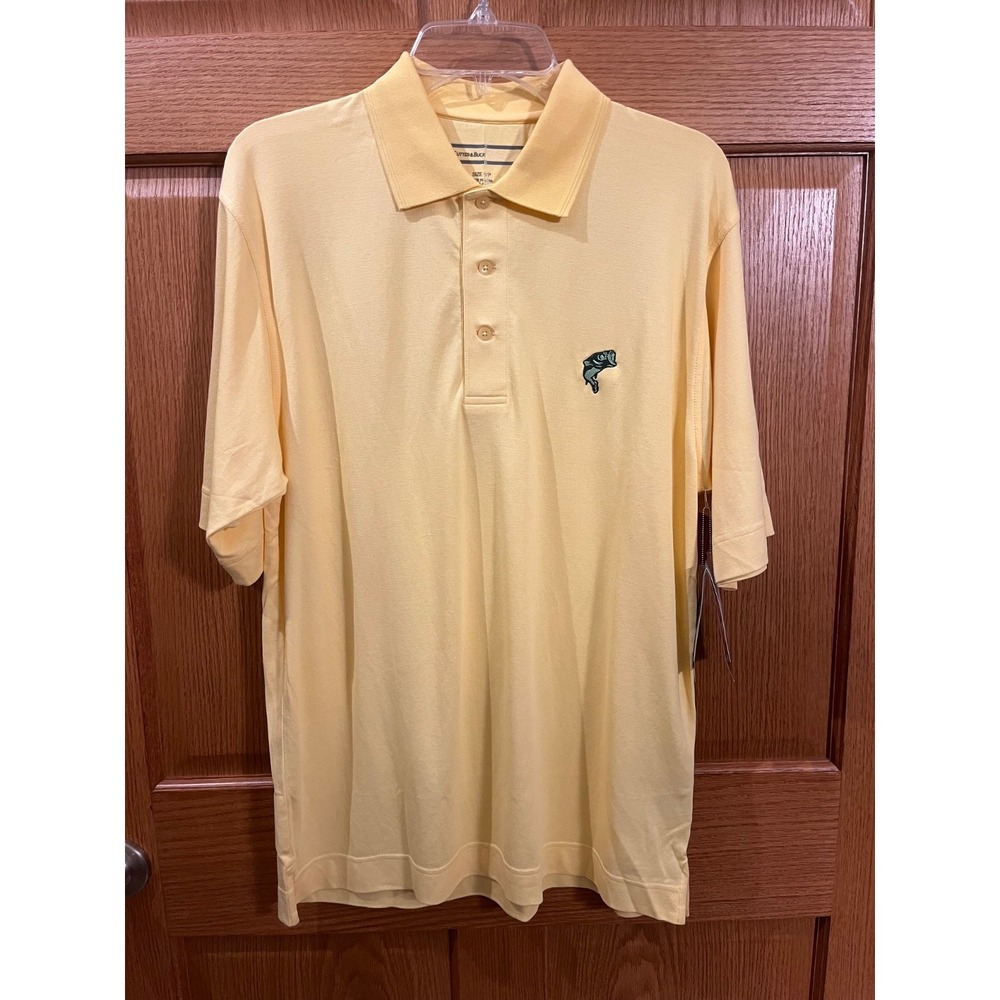 Angler Style Bass Outdoors Cutter & Buck CB DryTec Polo Bright Yellow Mens S NWT